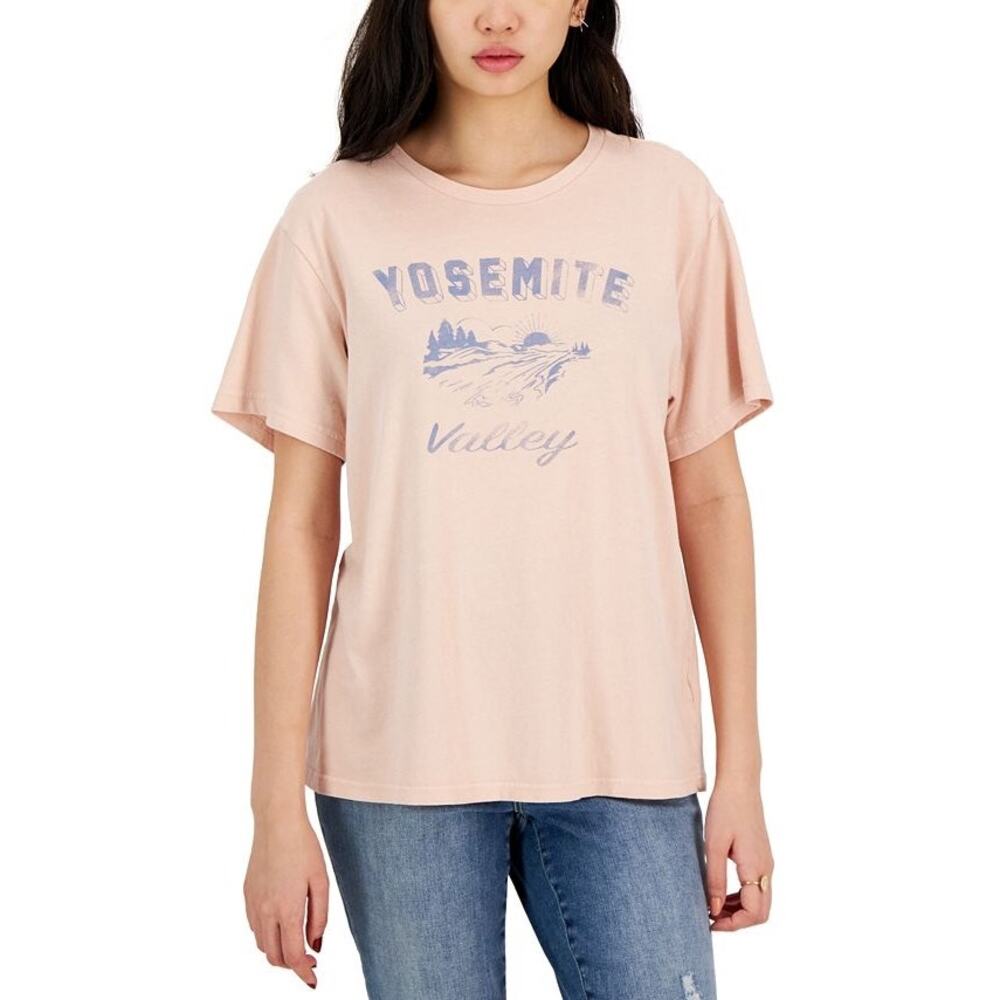 LUCKY BRAND Women's Yosemite Relaxed-Fit Cotton T-Shirt Pink